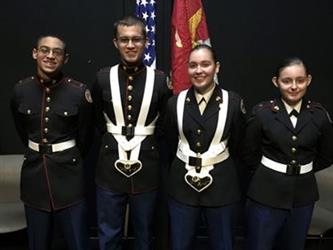MJROTC students in formal attire 