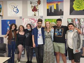Students in the art classroom 