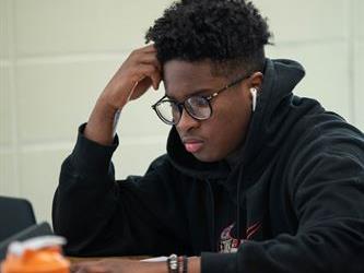 A student at their desk