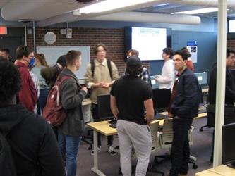 Students standing around