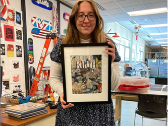 A student with art