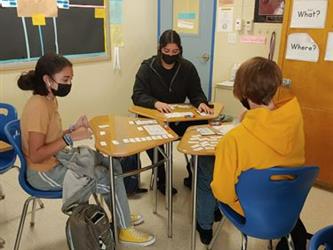 Students at desks working