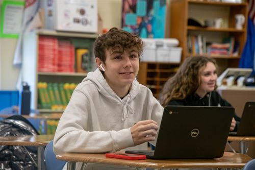 A student at their desk
