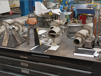 Multiple senior projects from Metal Fabrication on display